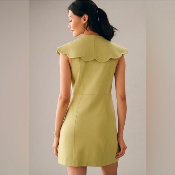 EUC Maeve By Anthropologie Green‎ Scalloped Dress - Picture 2 of 12